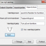Værktøj - Toppunkt & Rødder for funktion - Navn & Ikon