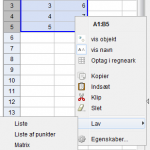 Trappediagram - Liste af punkter